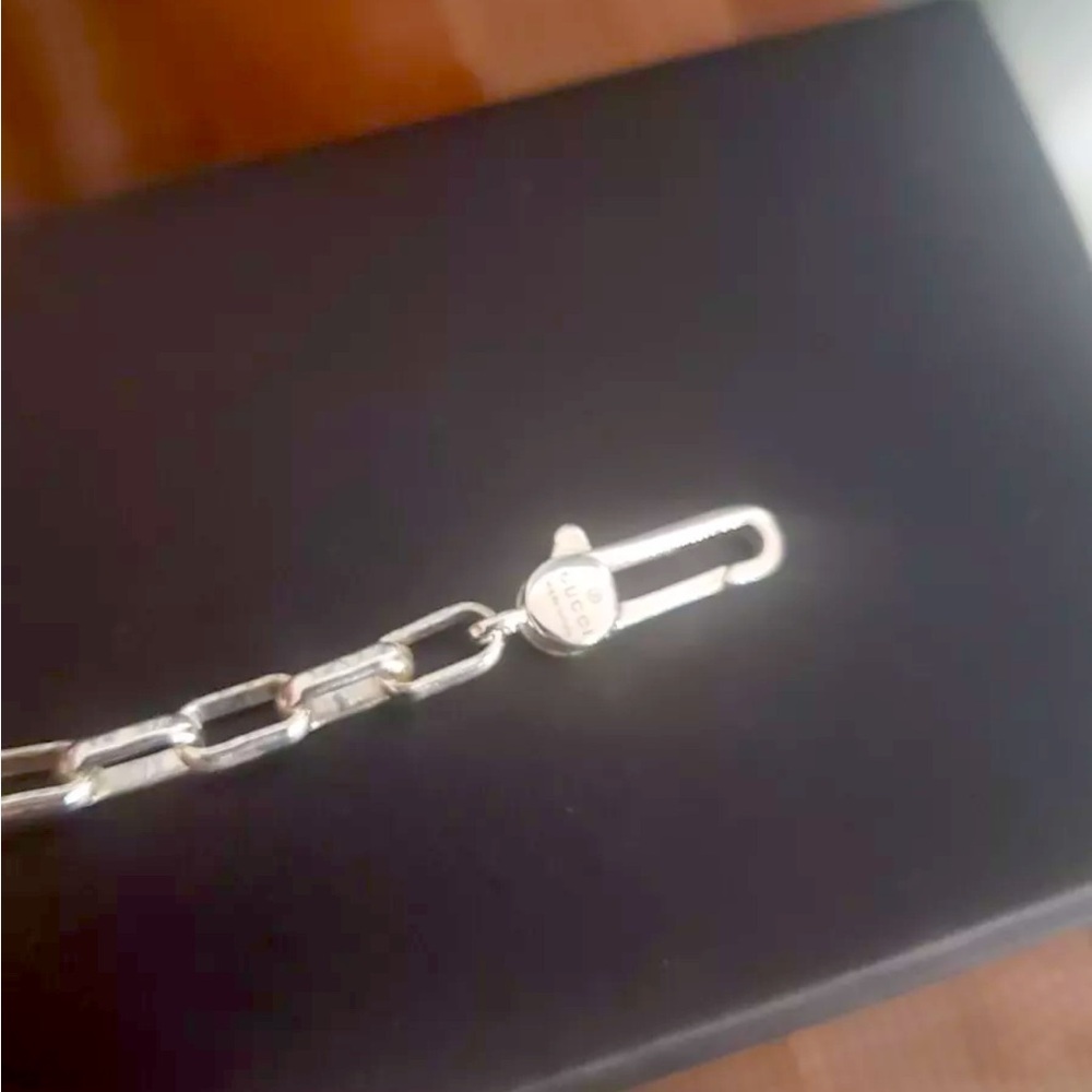 New Gucci 925 S Interlocking Gg Logo Bracelet Chain Ladies